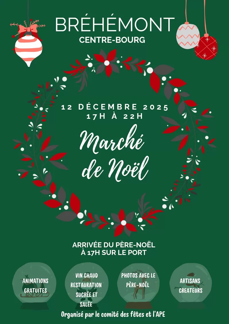affiche Marché de noël Bréhémont à Bréhémont