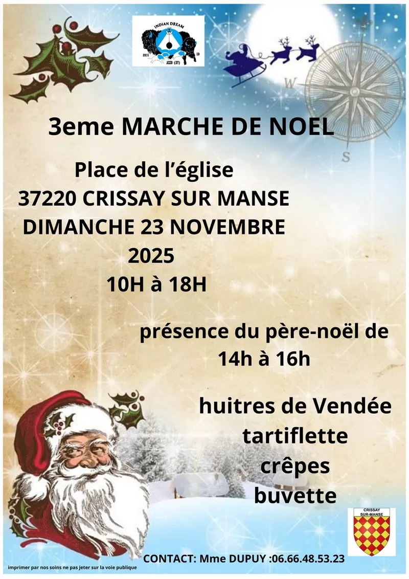 affiche Marché de Noël à Crissay-sur-Manse