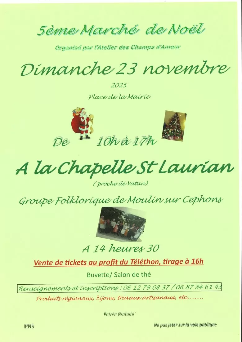affiche 5 ème Marché de Noël à La Chapelle-Saint-Laurian
