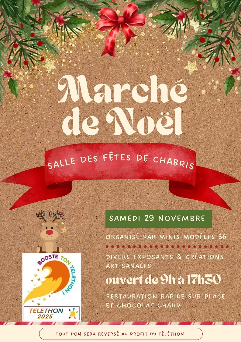 affiche Téléthon- Marché de Noël à  Chabris