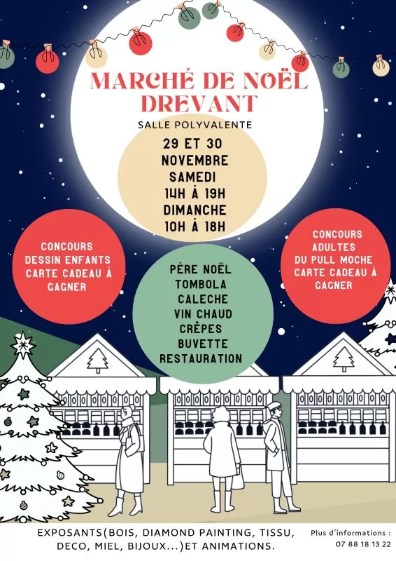 affiche Marché de Noël de Drevant à  Drevant