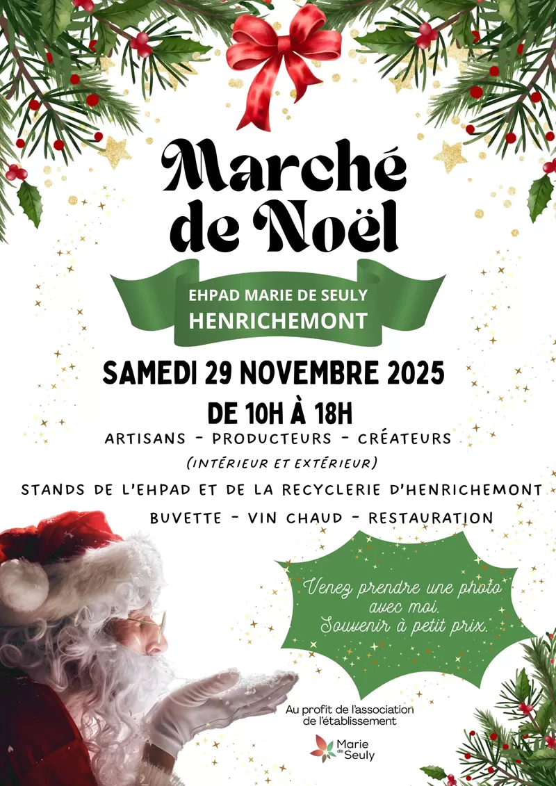 affiche Marché de Noël à l'EHPAD Marie de Seuly à  Henrichemont