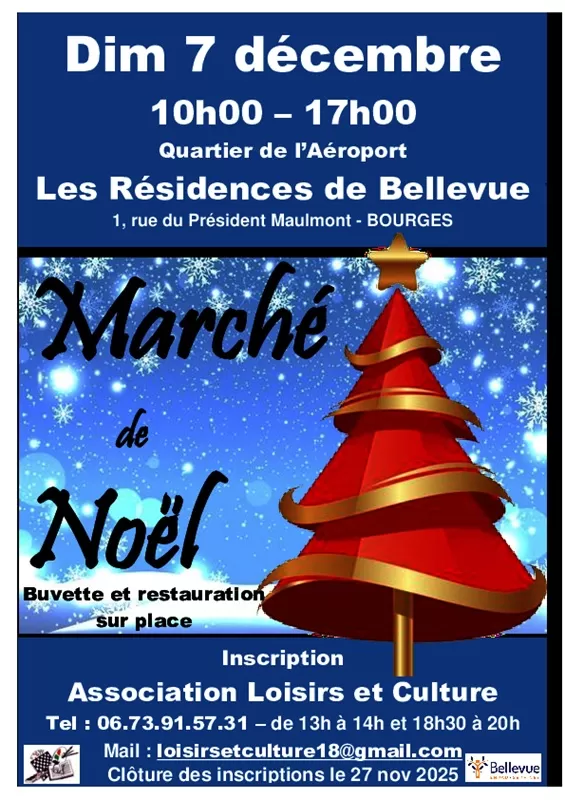 affiche Marché de Noël aux Résidences Bellevue 2025 à  Bourges
