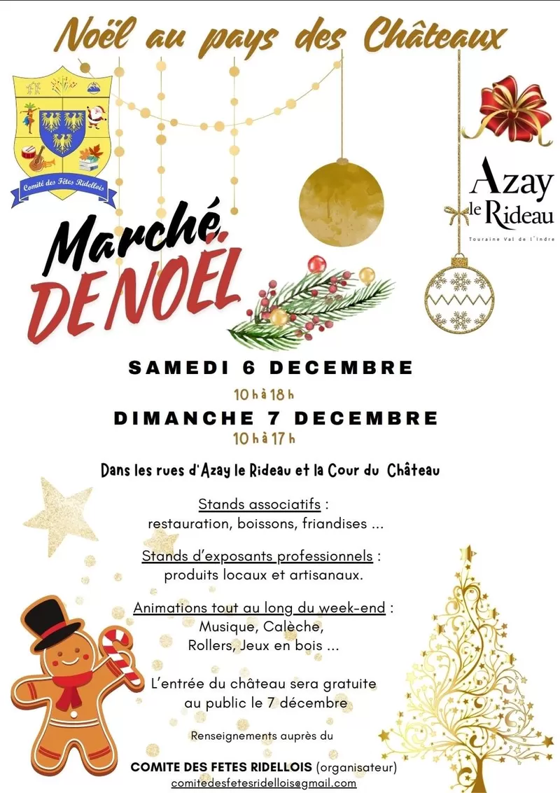 affiche Marché de Noël d'Azay-le-Rideau à Azay-le-Rideau