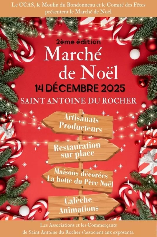 affiche Marché de Noël ( producteurs et artisans ) à Saint-Antoine-du-Rocher