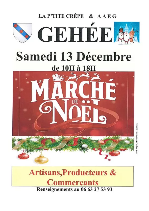 affiche Marché de Noël à  Gehée