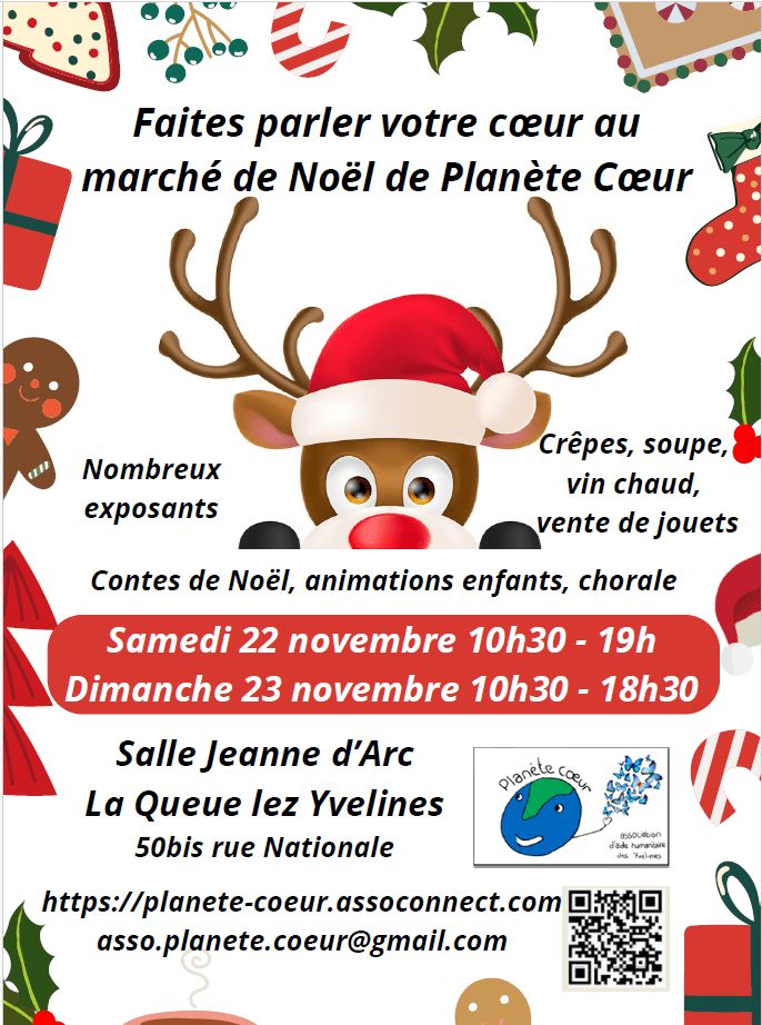 affiche Marché de Noël de Planète Cœur à La Queue-les-Yvelines