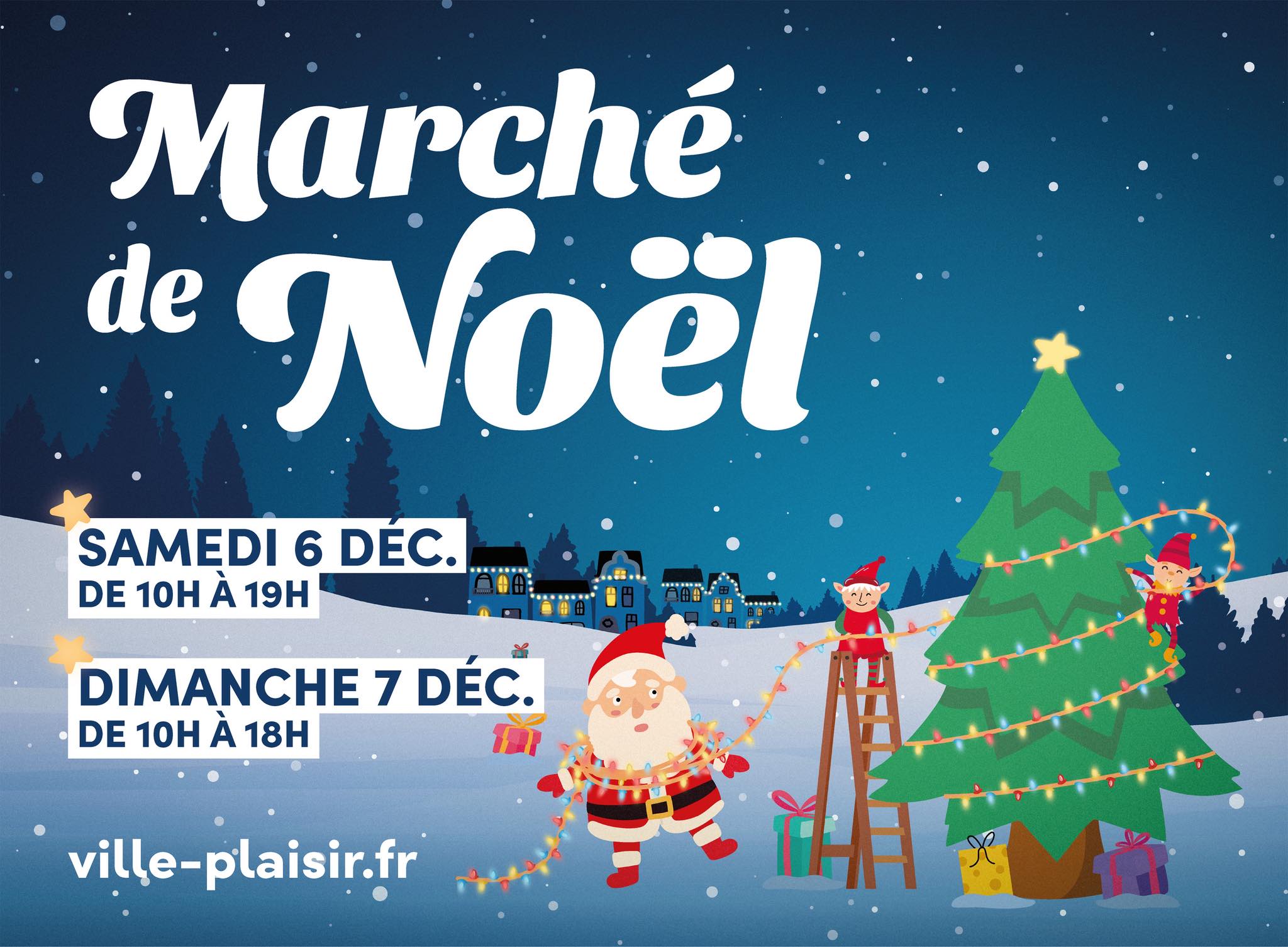 affiche Marché de Noël à  Plaisir