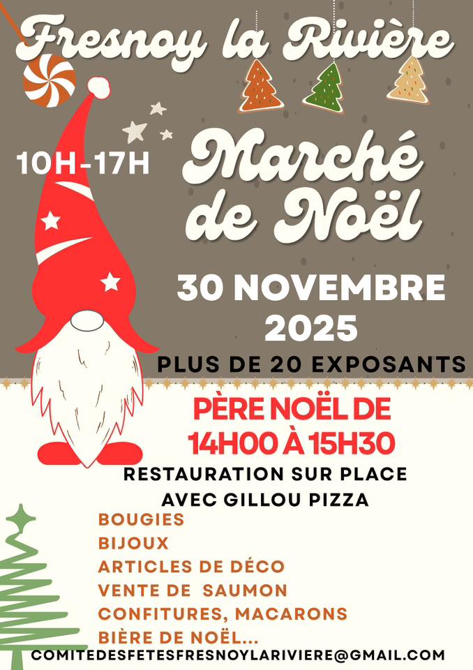 affiche Marché de Noël à  Fresnoy-la-Rivière