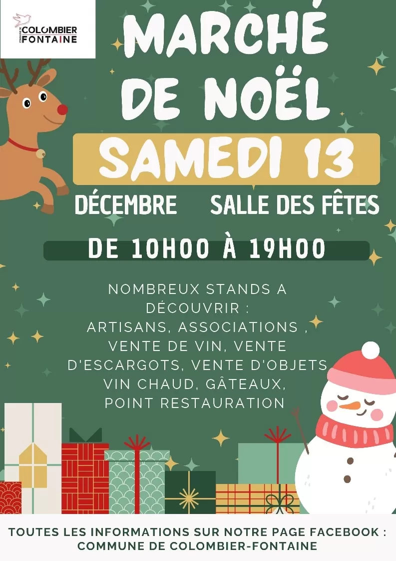 affiche Marché de Noël à Colombier-Fontaine