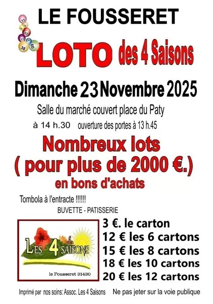 affiche LOTO DES 4 SAISONS à Le Fousseret