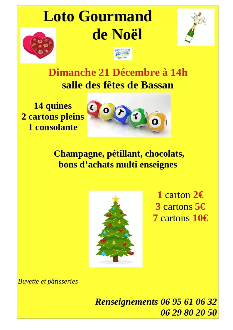 affiche LOTO GOURMAND DE NOËL à  Bassan