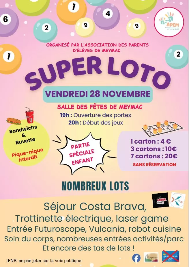 affiche Super loto à  Meymac