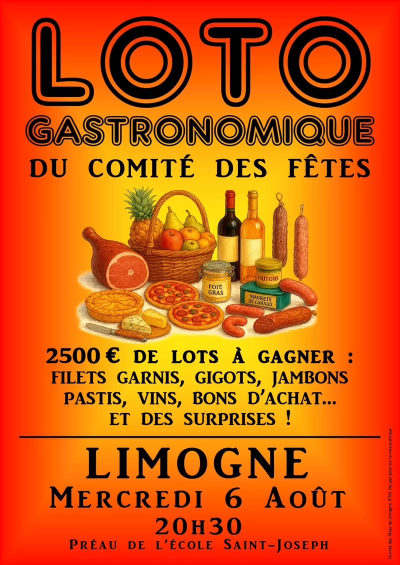affiche Loto gastronomique à Limogne à  Limogne-en-Quercy