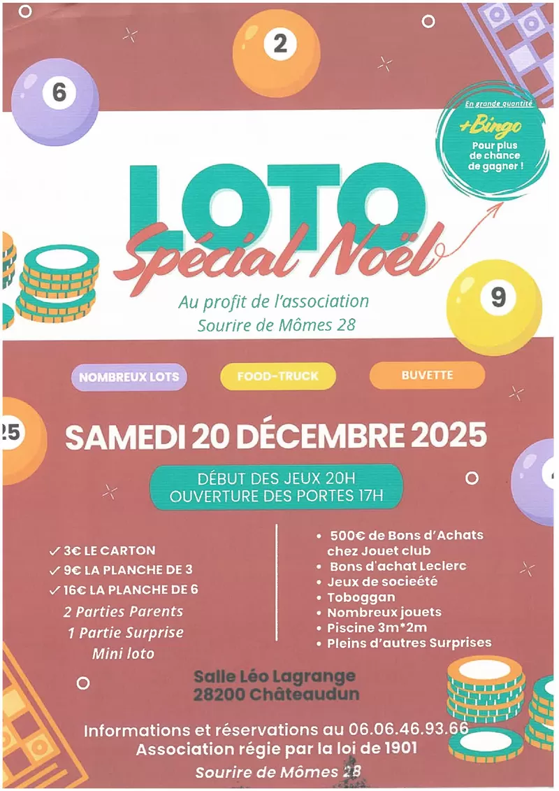 affiche Loto spécial Noël à  Châteaudun