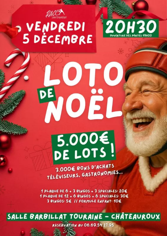 affiche Loto de Noël du RACC à  Châteauroux