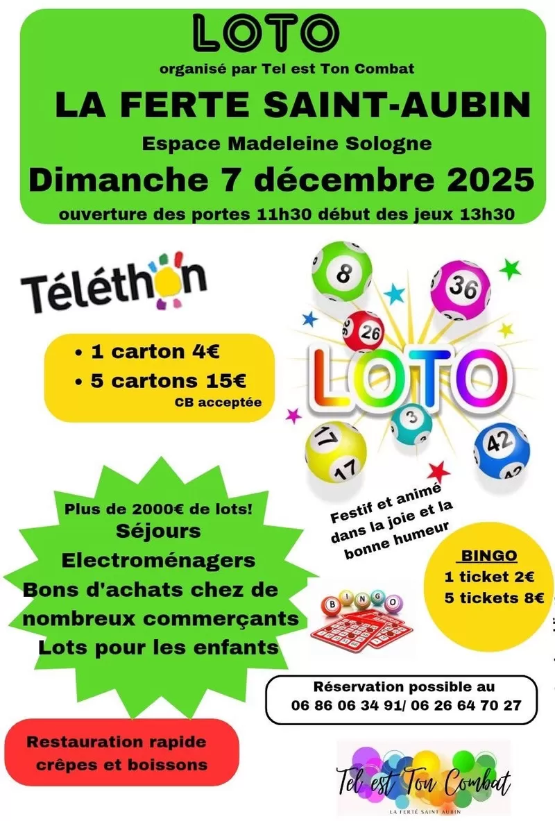 affiche Loto Tel est ton Combat à La Ferté-Saint-Aubin