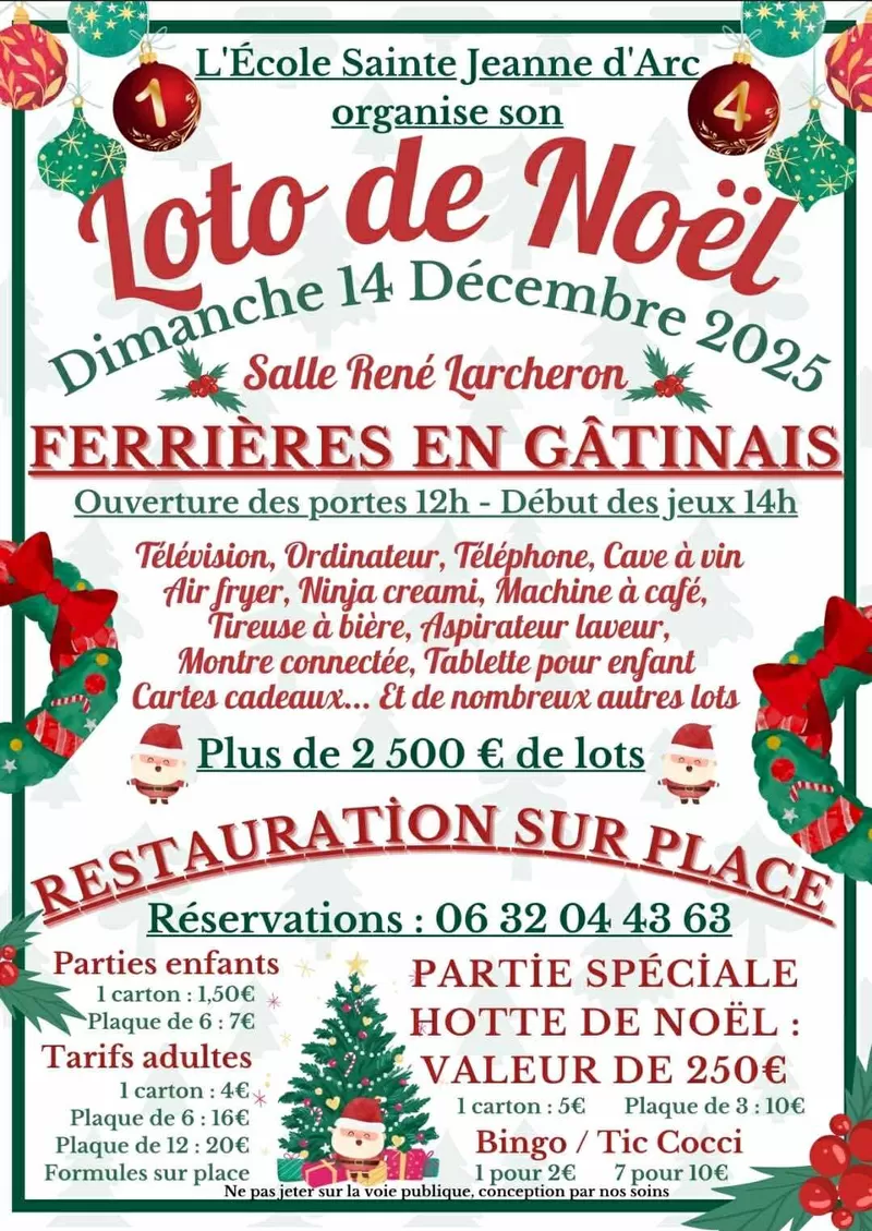 affiche Loto de Noël à  Ferrières-en-Gâtinais