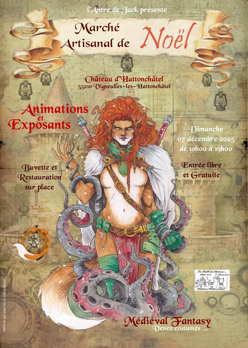 affiche Marché de Noël Artisanal Médiéval Fantastique de L’antre de Jack à  Vigneulles-lès-Hattonchâtel