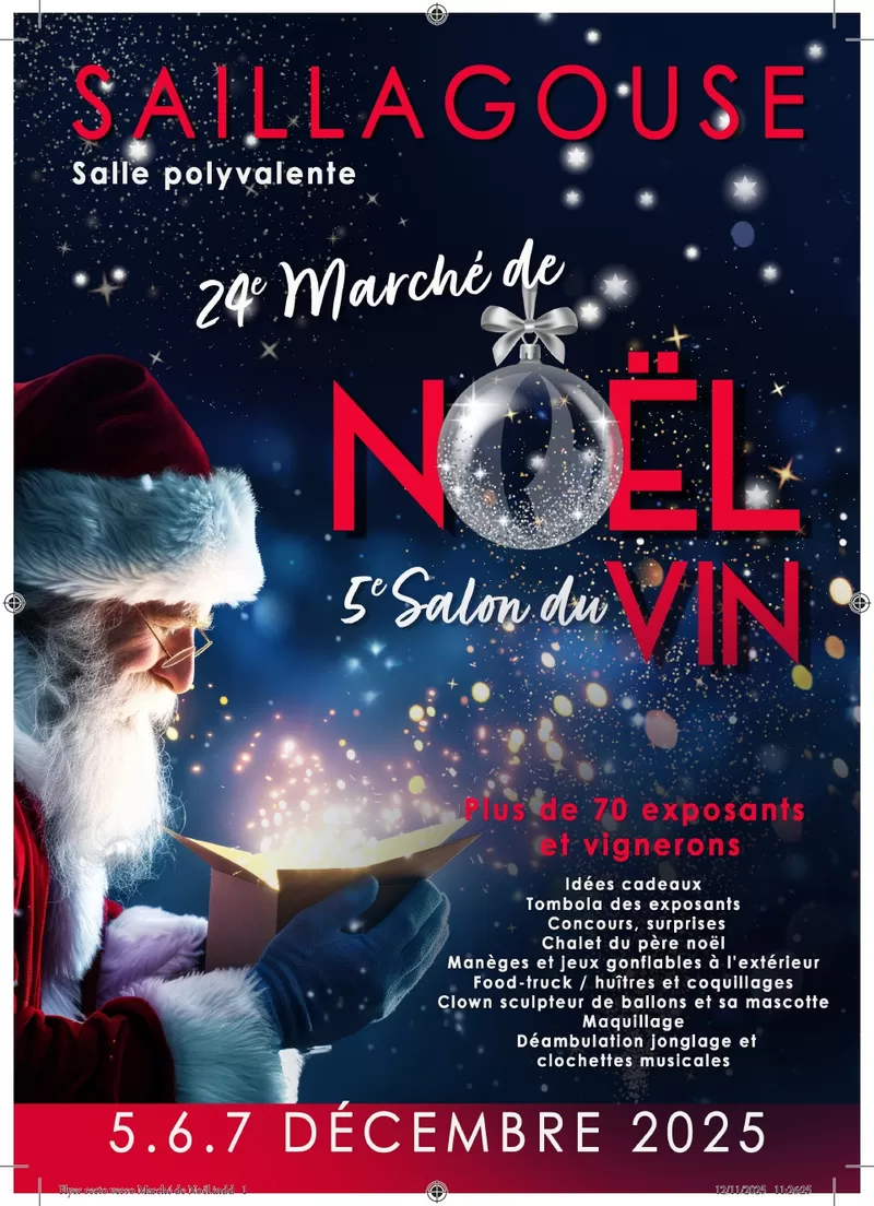 affiche Marché de noël & Salon du vin à  Saillagouse