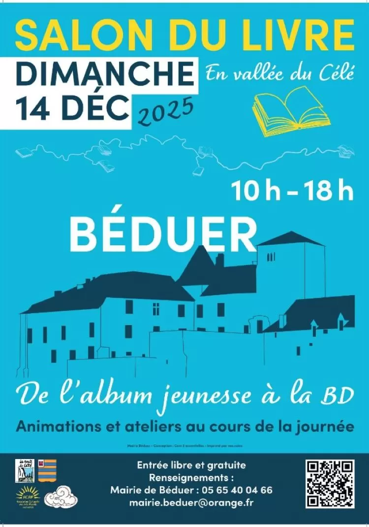 affiche Salon du Livre jeunesse à la BD à Béduer à Béduer