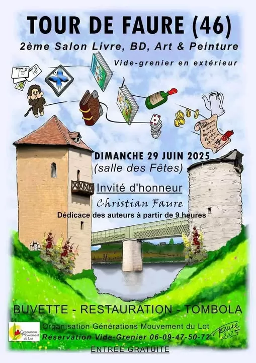 affiche Salon du livre, BD, arts et peintures à  Tour-de-Faure