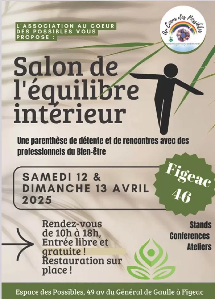 affiche Salon de l'Équilibre Intérieur (bien-être) à l'Espace des Possibles à Figeac à  Figeac