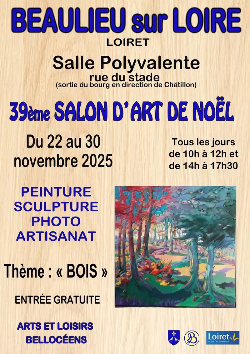 affiche 39e Salon d'art de Noël à Beaulieu-sur-Loire