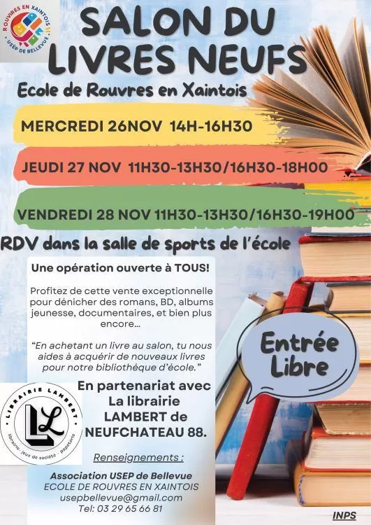 affiche Salon du livres neufs à  Rouvres-en-Xaintois