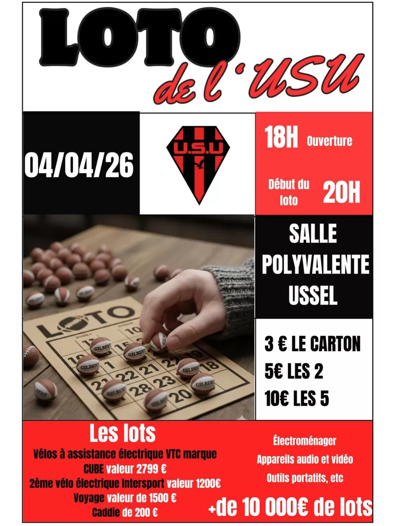 affiche Loto USU à  Ussel