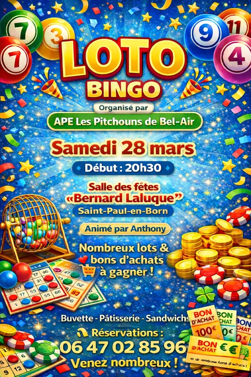 affiche Loto bingo à Saint-Paul-en-Born