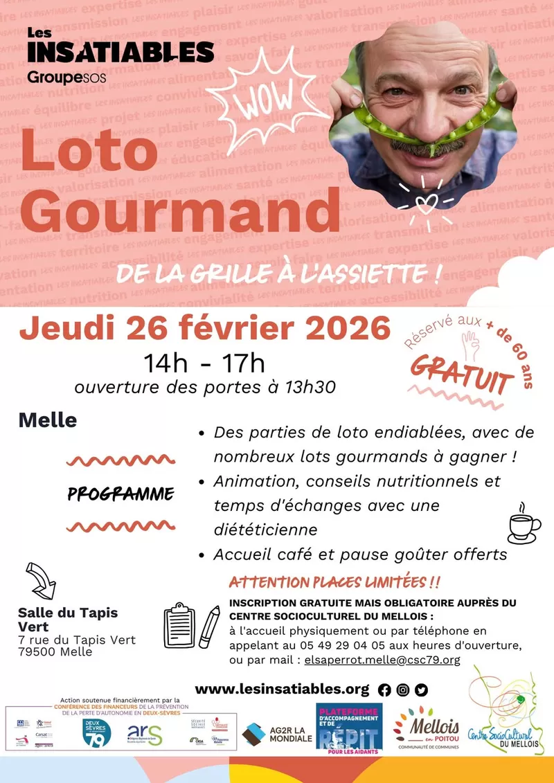 affiche Loto Gourmand – de la grille à l'assiette à Melle