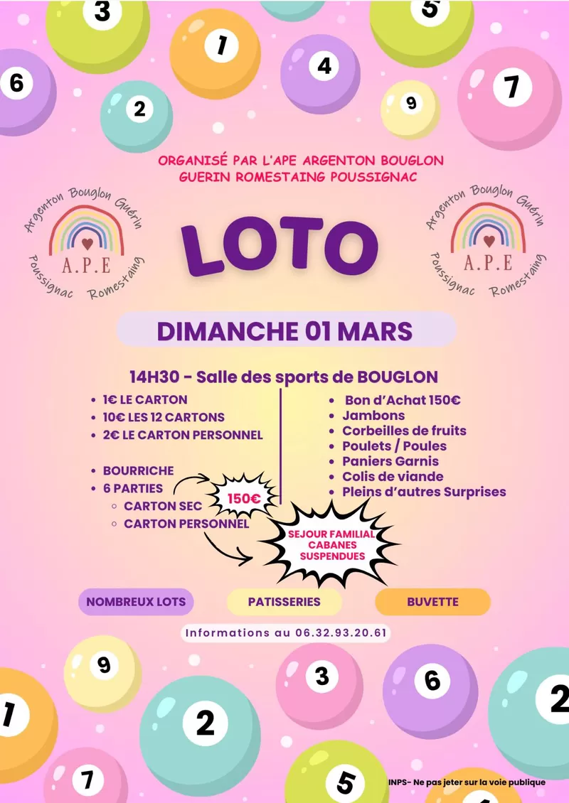 affiche Loto APE à  Bouglon