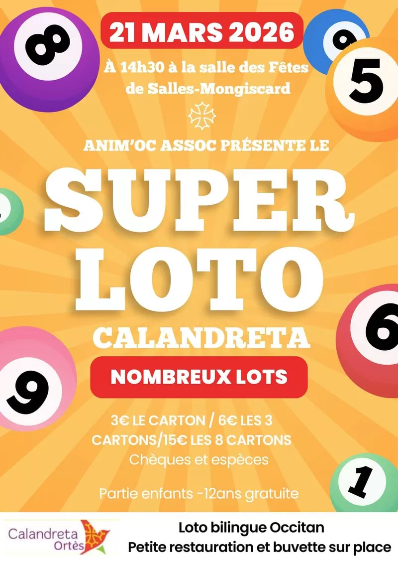 affiche Loto à  Salles-Mongiscard
