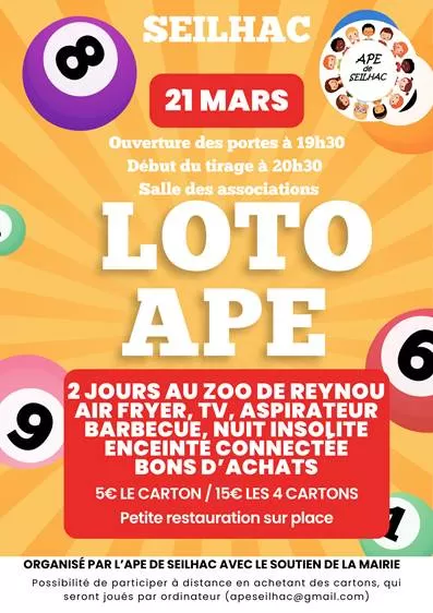 affiche Loto de l'APE de Seilhac à  Seilhac
