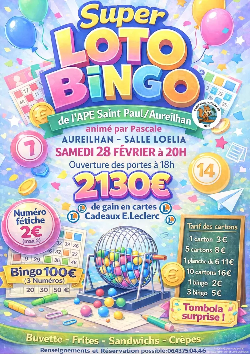 affiche Loto - Bingo à Aureilhan