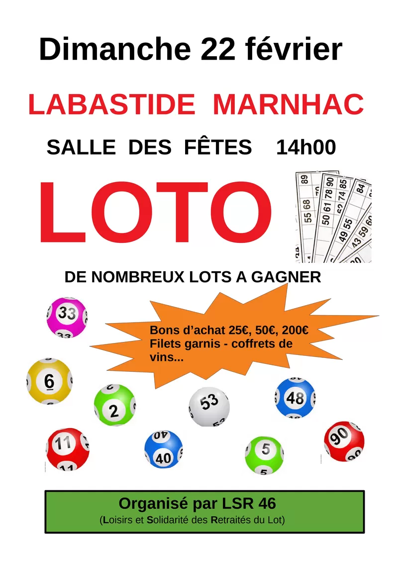 affiche Loto de LSR 46 à Labastide-Marnhac