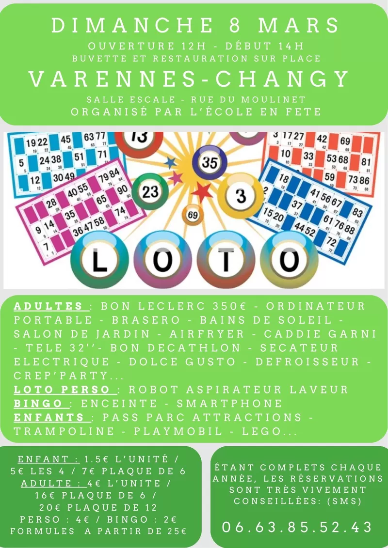 affiche Loto à  Varennes-Changy