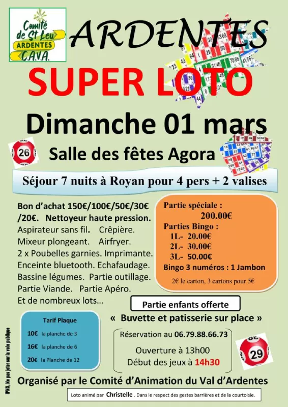 affiche Super Loto à Ardentes