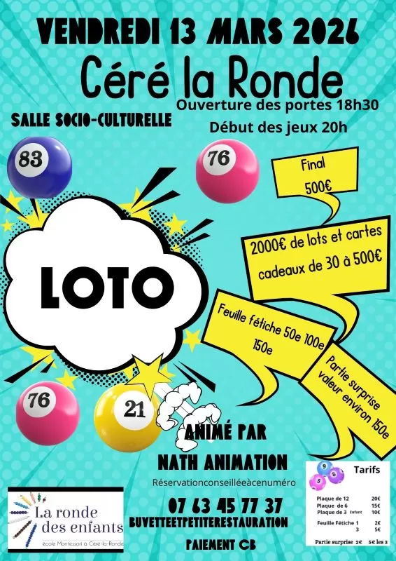 affiche Loto à Céré-la-Ronde