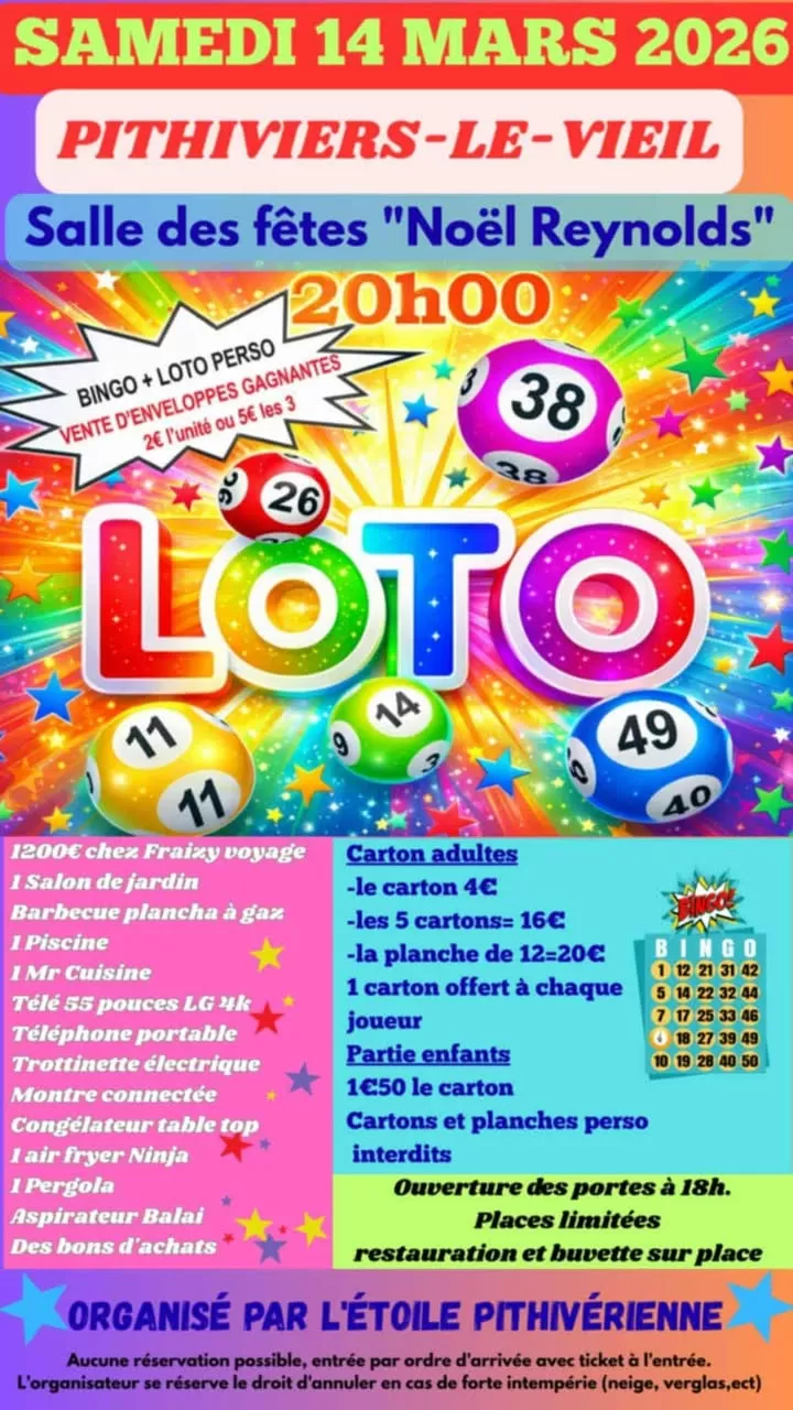 affiche Loto de l'Étoile pithivérienne à  Pithiviers-le-Vieil