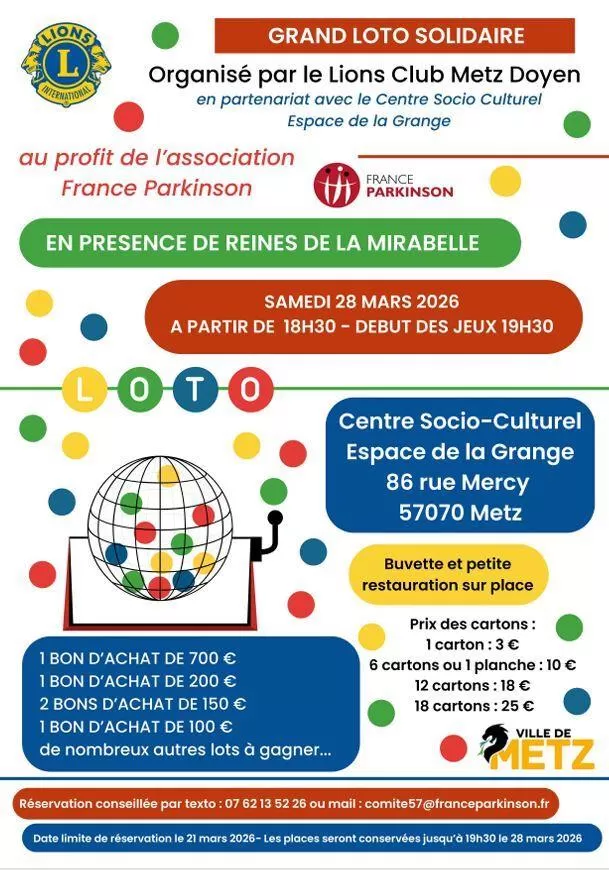 affiche Grand loto solidaire à  Metz