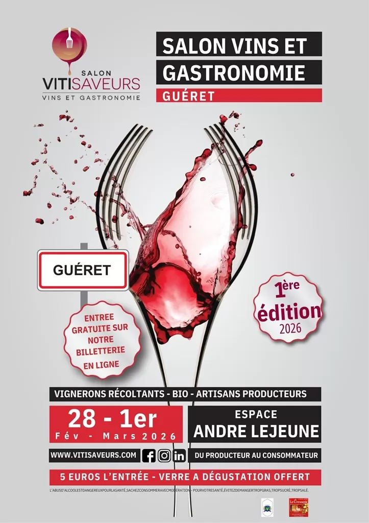 affiche Salon Vitisaveurs à Guéret : Vins & Gastronomie à  Guéret