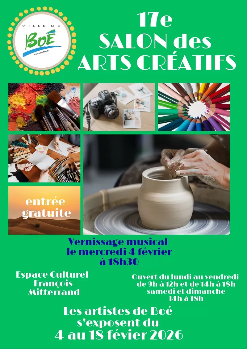 affiche 17ème salon des Arts Créatifs de Boé à Boé