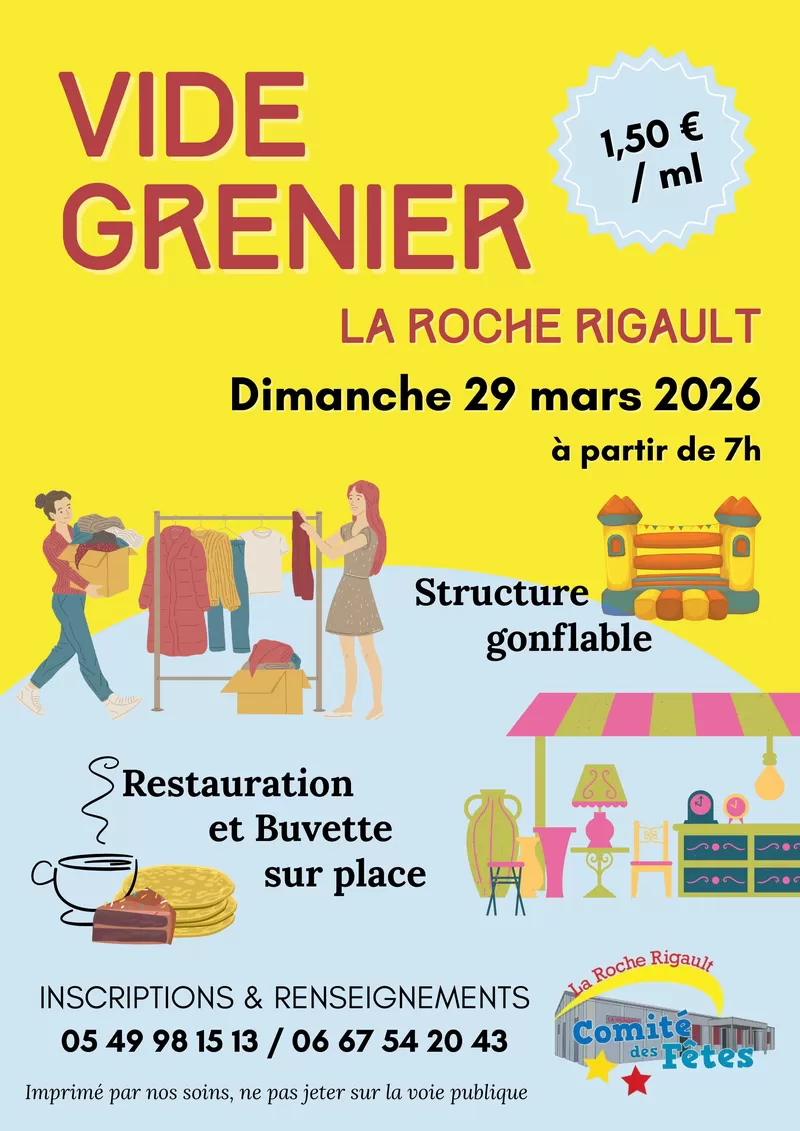 affiche Vide-greniers La Roche-Rigault à La Roche-Rigault