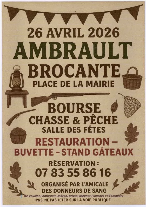 affiche Brocante / Bourse chasse et pêche à Ambrault