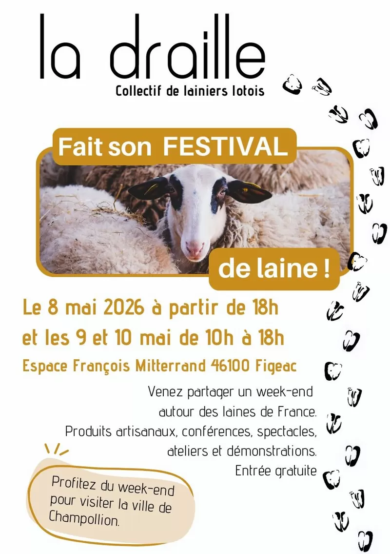 affiche Festival de laine – La Draille, à Figeac à Figeac