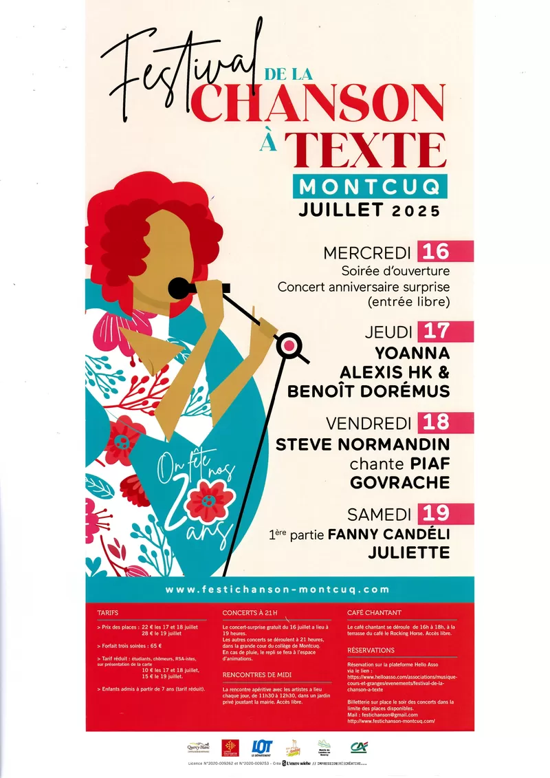 affiche Festival de la chanson à texte de Montcuq à Montcuq