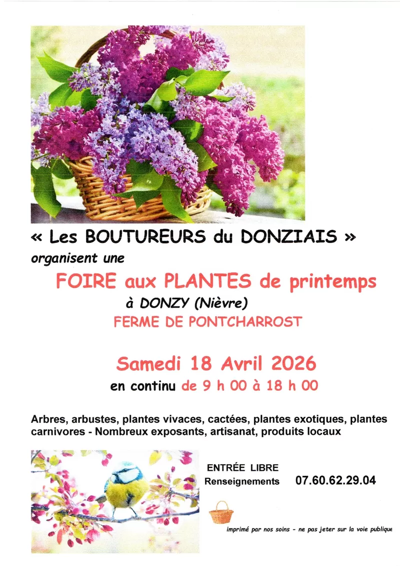 affiche Foire aux Plantes de Printemps à  Donzy