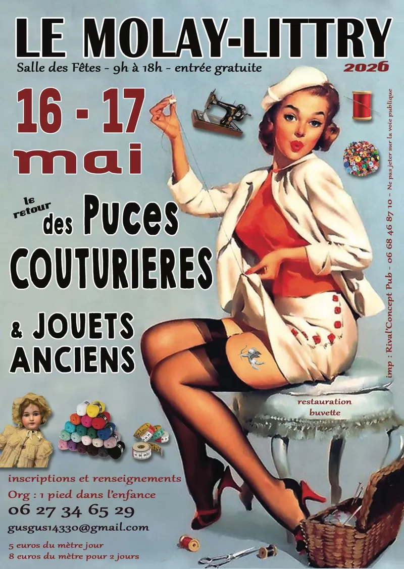 affiche Puces des Couturières et Jouets Anciens à Le Molay-Littry